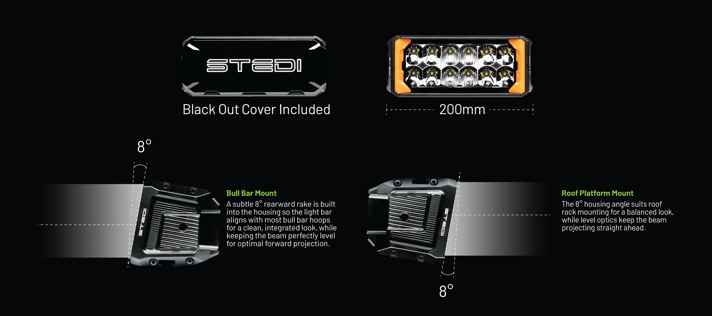 STEDI Sport Plus Double Row 12 inch 20 LED Light Bar